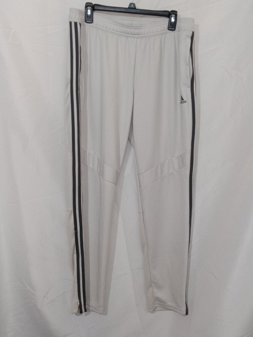 Adidas Track Pants Mens XL Beige Climacool Joggers Ankle Zips Activewear Gym